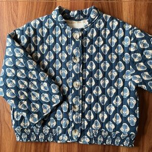 NWOT Zara 3Y Blue Floral Quilted Jacket